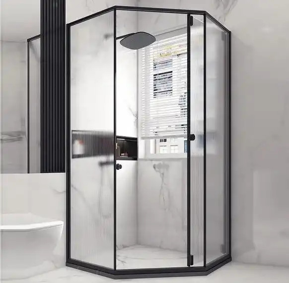 Cabin tắm kính cửa lùa 135 độ màu đen BeeHome