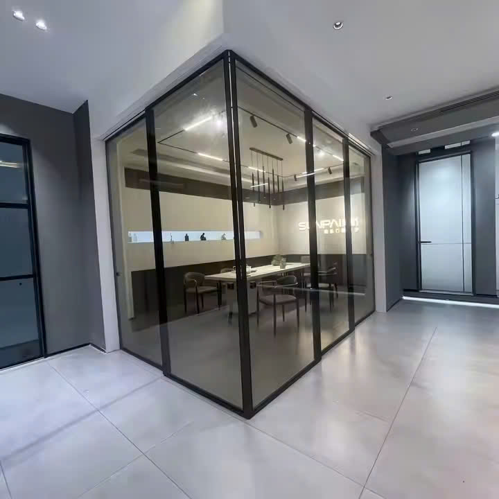 Cửa lùa slim vuông góc BeeHome