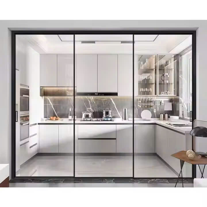 Cửa slim lùa 3 cánh không ray dưới BeeHome
